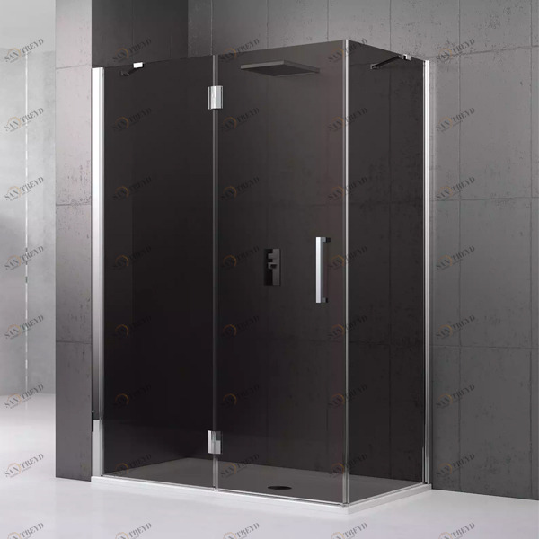 Душевой уголок 150x90 LOUVRE 2P+F Novellini LOUVRE с дымчатым серым стеклом LOUVR2PF150S54KLOUVRF9054KLOUVR2PF150D54KLOUVRF9054K