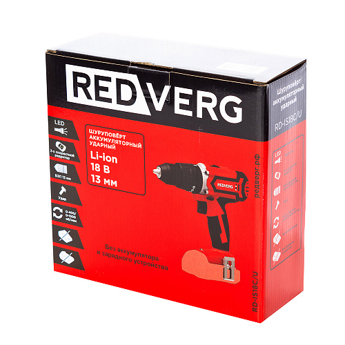 Дрель-шуруповерт REDVERG RD-IS18/U UNIMAX 18/36  , Без ЗУ, Без АКБ 5486320 STDN-0106277 - Вид №7