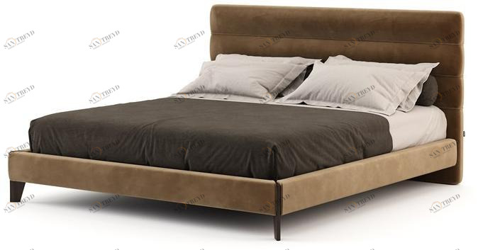 Domkapa Двуспальная кровать из бархата с мягким изголовьем  Dka33 