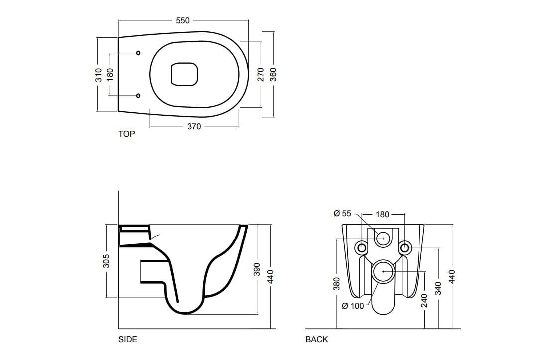 Керамический подвесной туалет Axa Eva ARCH-00098638 - Вид №14
