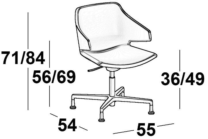 Luxy Регулируемый по высоте стул из ткани с 4 спицами и подлокотниками Meraviglia sun-id-1362573 - Вид №1