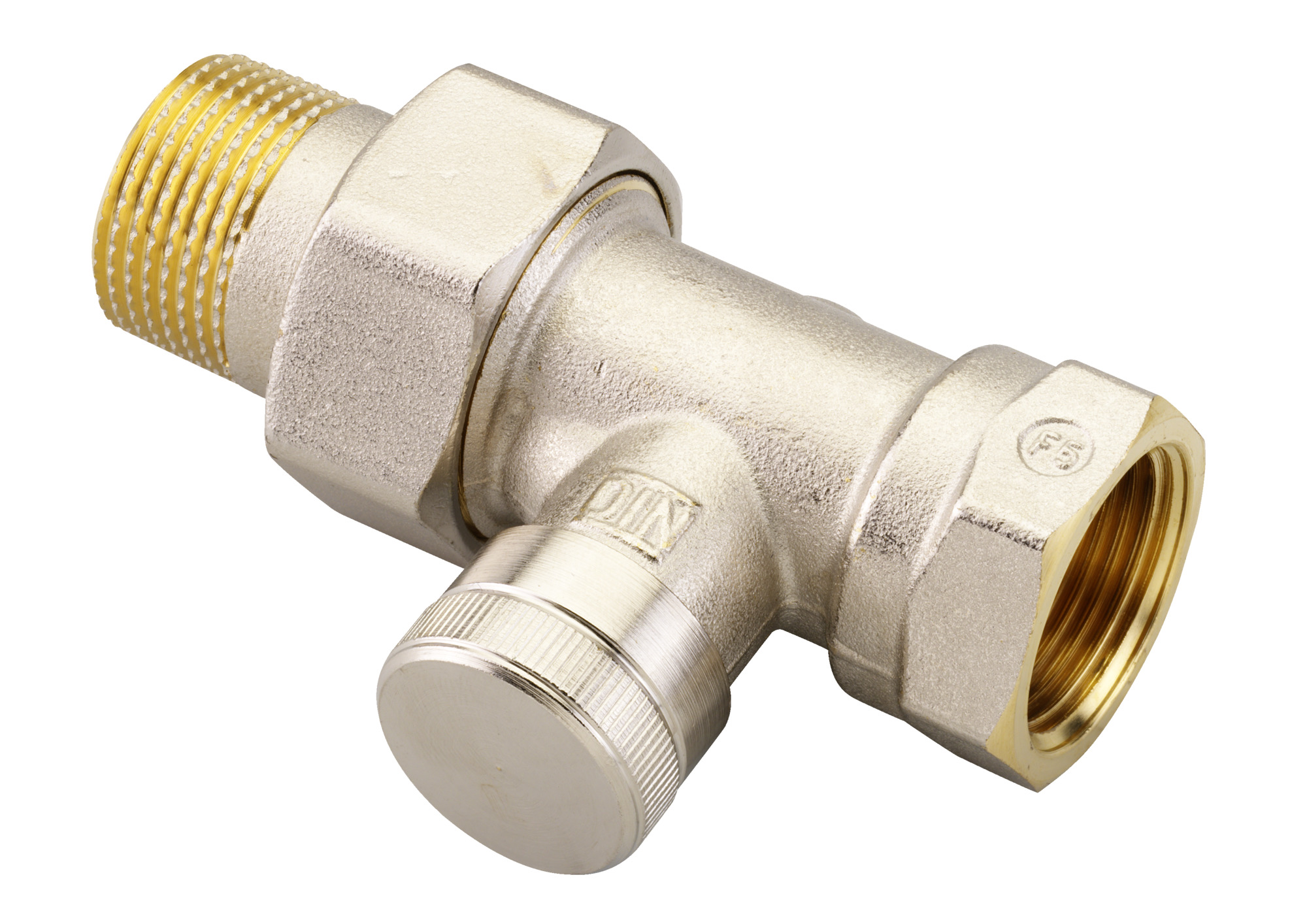 Danfoss Клапан RLV для бокового присоединения к радиатору Клапан запорный угл. никелир. RLV Ду 15 003L0143  - Вид №11