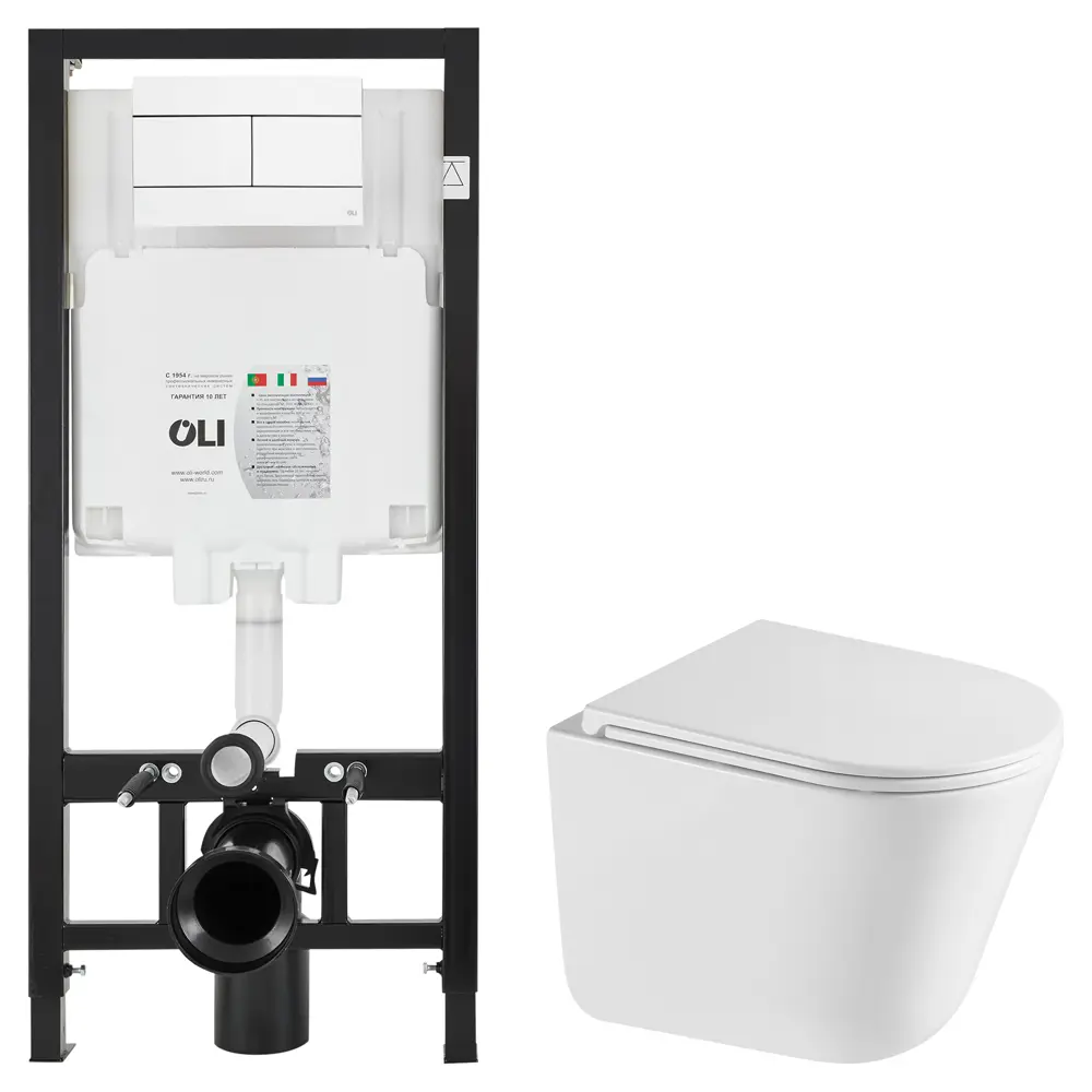 Комплект инсталляции Oli 80 Eco с безободковым унитазом Iddis Lahta 89445711 STLM-2035954