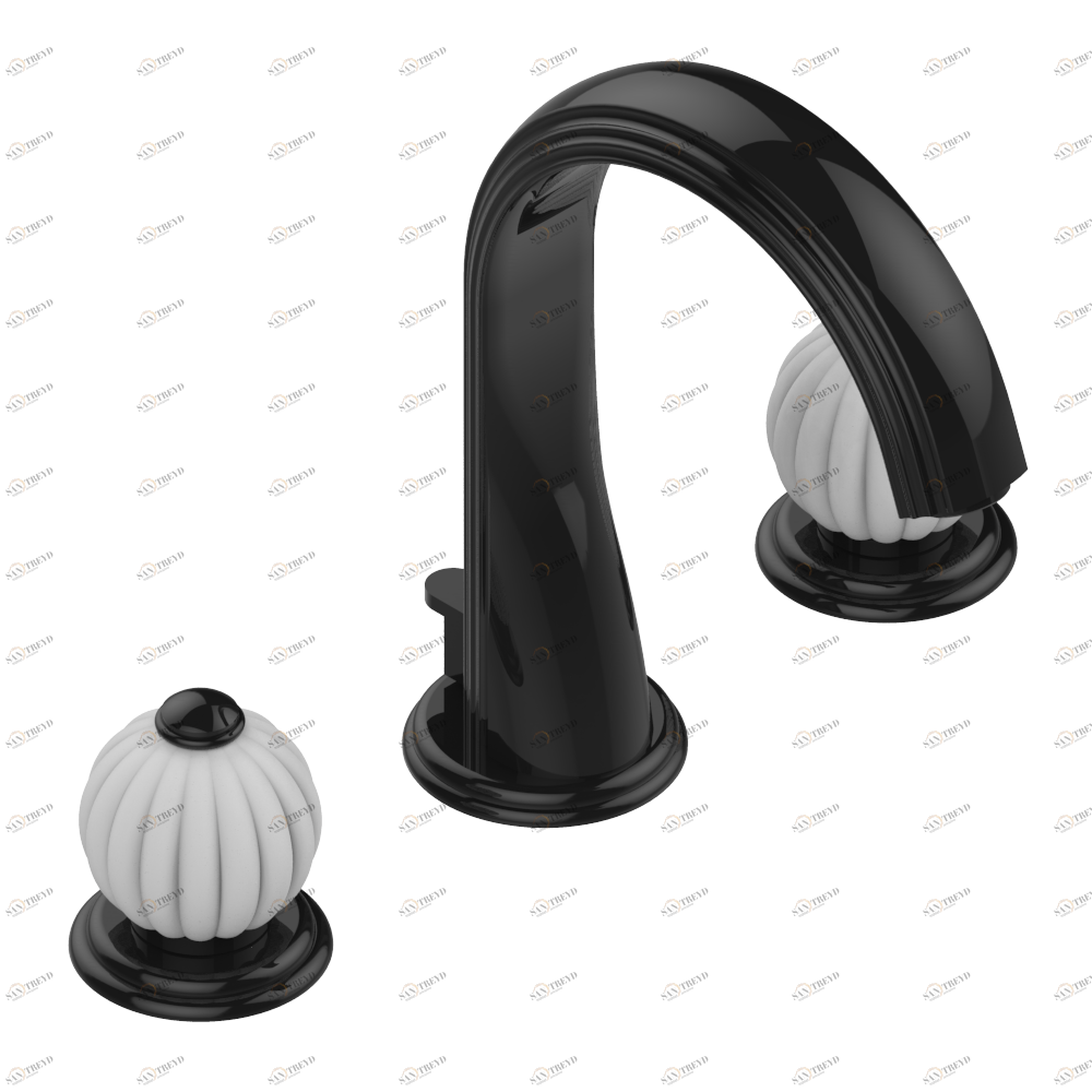 U1E-2151 НЕ РЕКОМЕНДУЕТСЯ ИСПОЛЬЗОВАТЬ смеситель на 3 отверстия с донным клапаном Thg-paris Mandarine с сатинированным хрусталём Покрытие PVD бронза U1E 2151 CAT.F