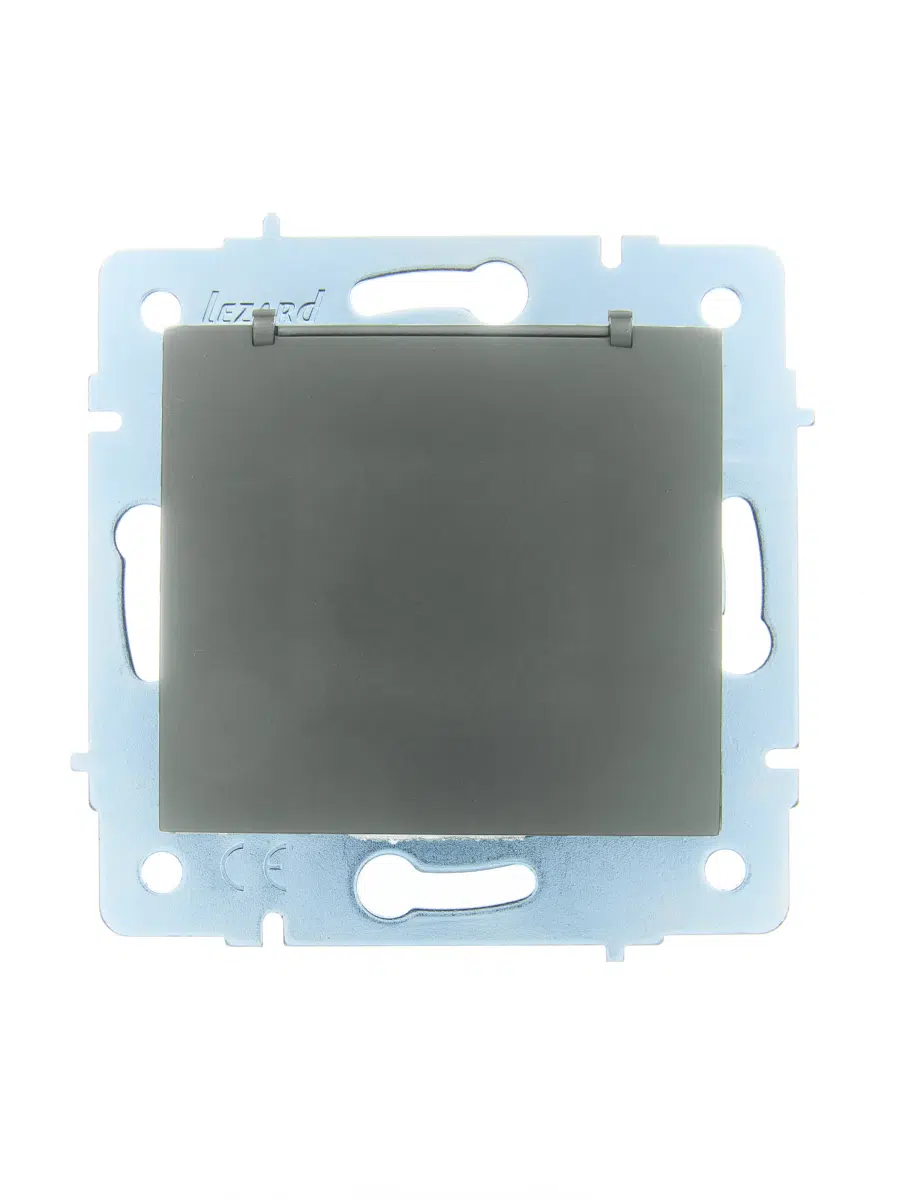 ASTI Розетка с/з с крышкой ПБТ платина механизм LEZARD 7081-3588-123B