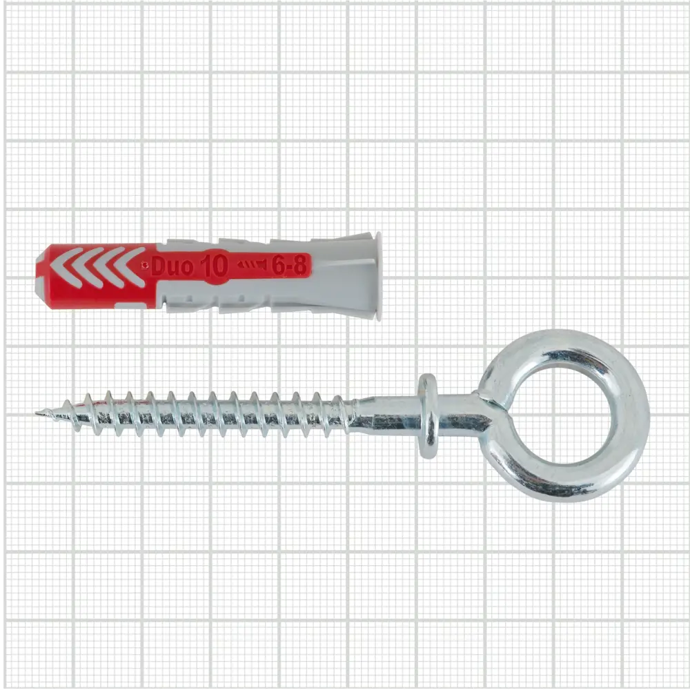 Дюбель универсальный DuoPower 10x50 мм, крюк-кольцо, 2 шт. 81933207 STLM-2197411 FISCHER  - Вид №4