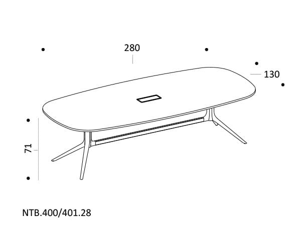 Регулируемый по высоте прямоугольный стол для совещаний с системой кабельной втулки ICF NoTable ARCH-00036629 - Вид №11