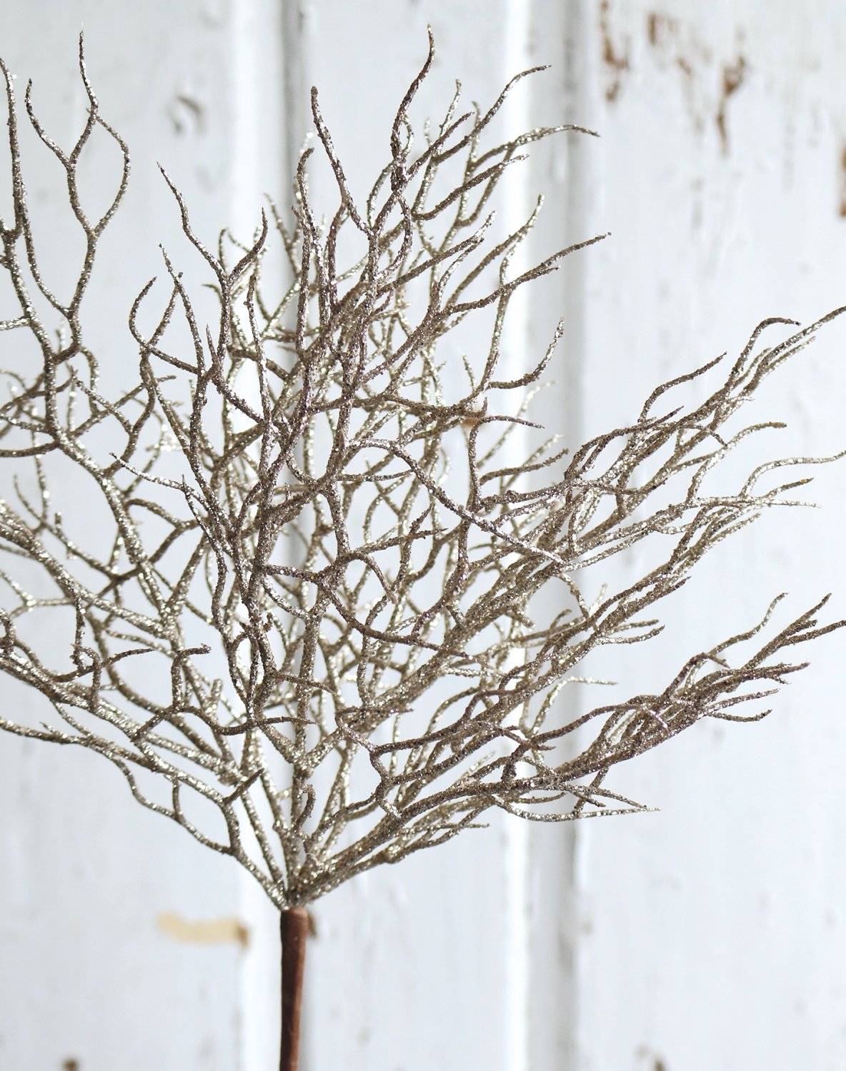 1858 331 a3 Пластиковая веточка с глиттером, 40 см, золото H-andreas 