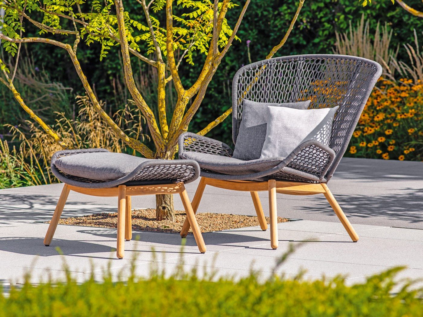 Тканевое садовое кресло с подлокотниками FISCHER MÖBEL Wing Light ARCH-00039944 - Вид №1