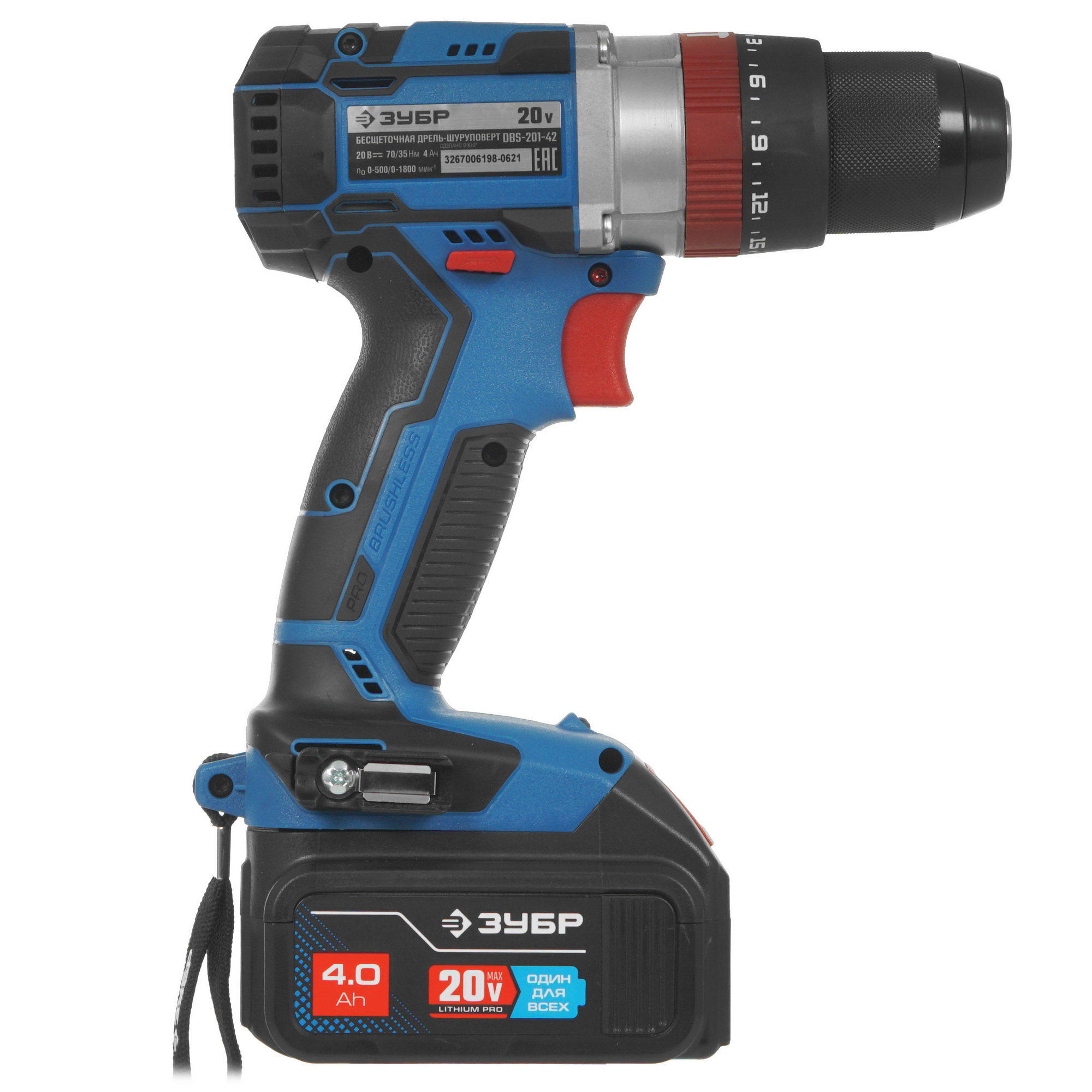 Дрель-шуруповерт Зубр DBS-201-42 BL 20V MAX PRO 5370928 STDN-0043930 - Вид №1