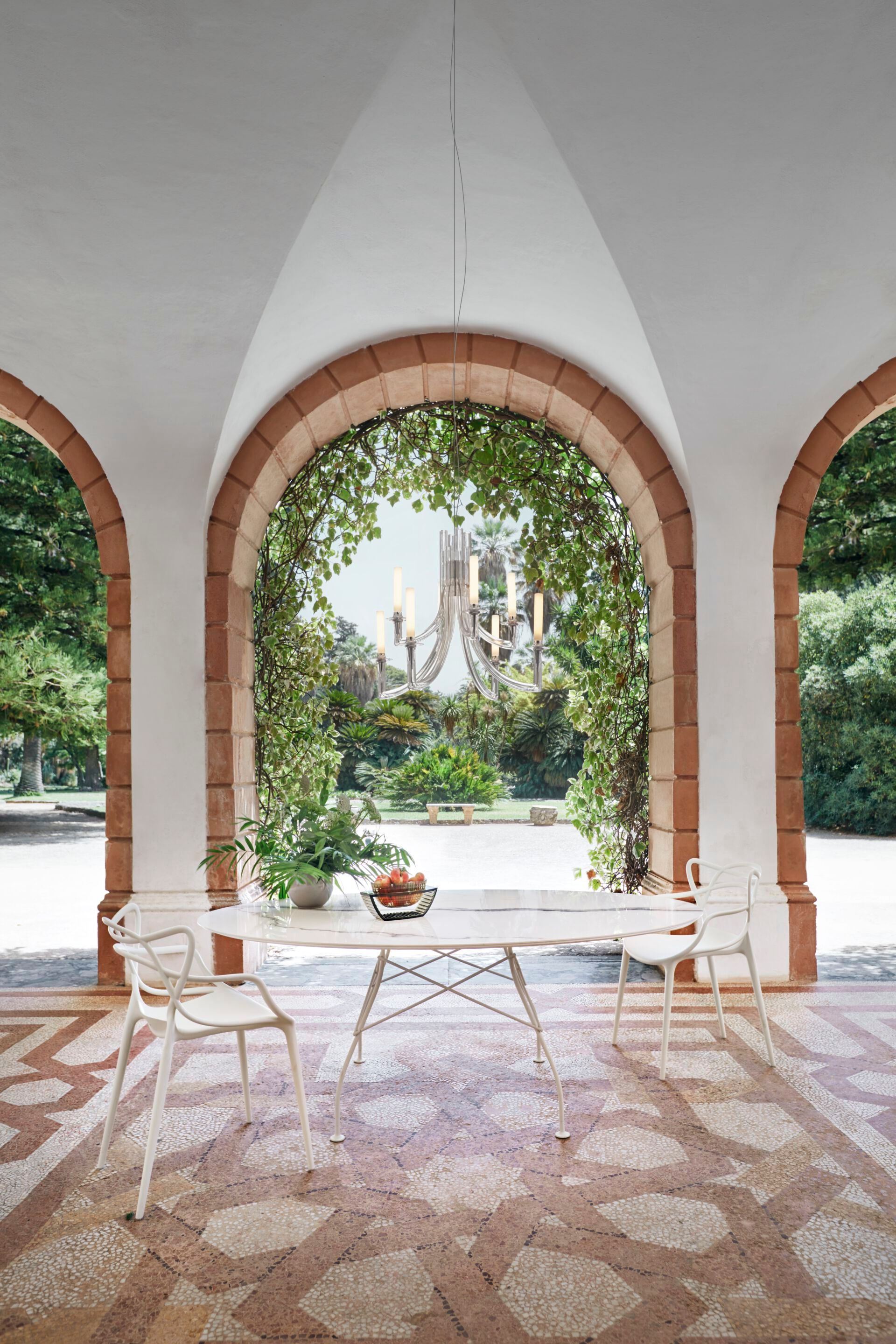 Круглый обеденный стол из керамогранита Kartell GLOSSY ARCH-00051866 - Вид №10