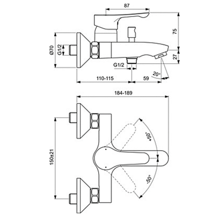 BD004AA Промо-набор 3 в 1 смесители и душевой гарнитур Ideal Standard ALPHA - Вид №7