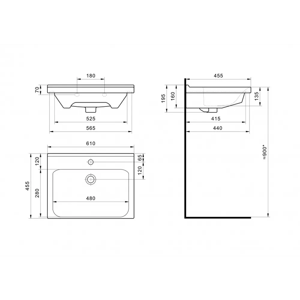 Раковина накладная Santek Адель 60 см STLM-2113083 - Вид №11
