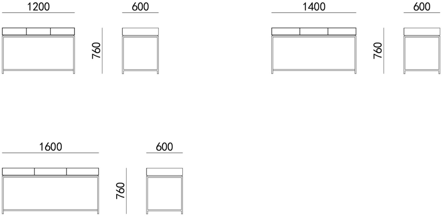 HC28 Cosmo Прямоугольный деревянный стол с ящиками Largo 12c001 - Вид №1