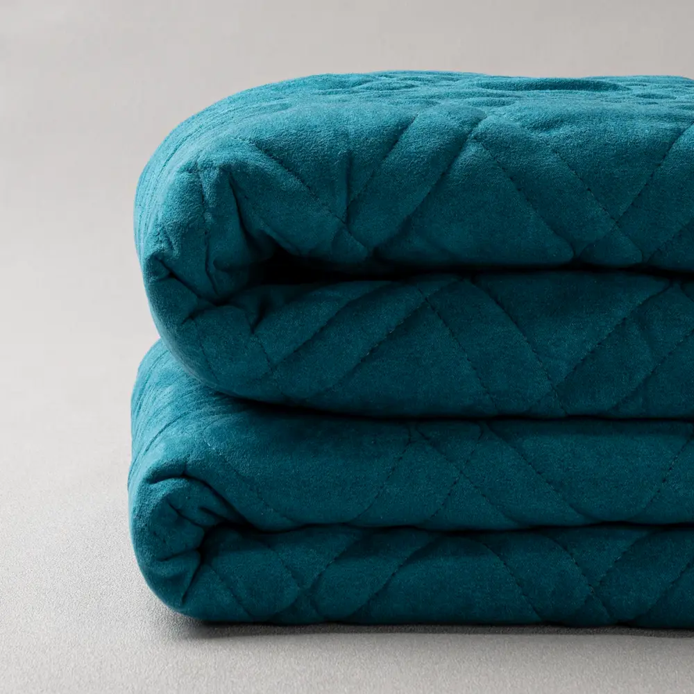 Покрывало 220x240 см, замша, цвет бирюза Бельвита STLM-2081673 - Вид №1