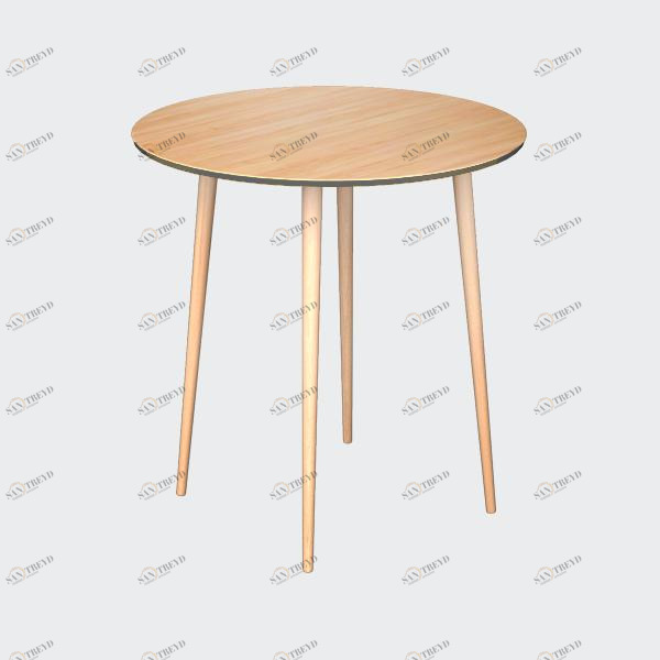 Обеденный стол круглый шпон темно-серый 80 см "Спутник" WOODI  00-3966043 Бежевый;серый 