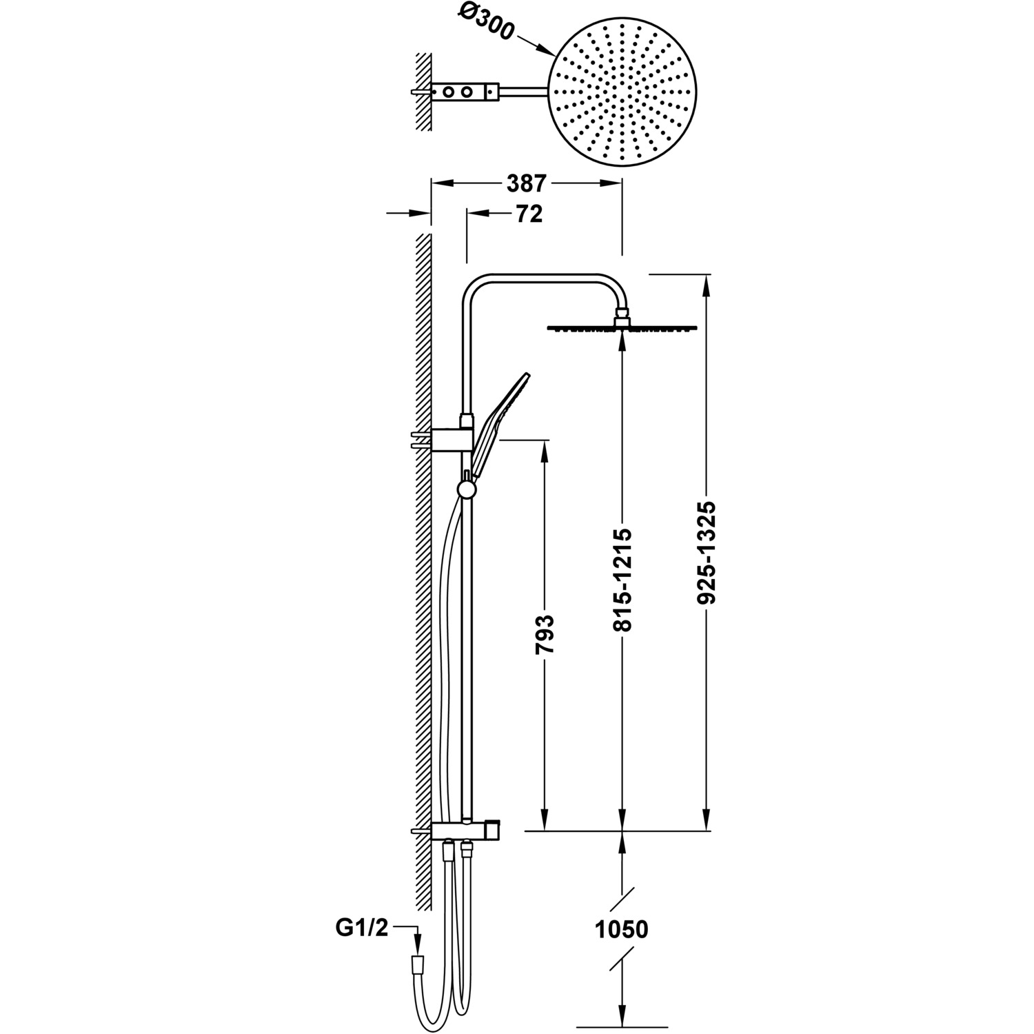 Душевой набор, регулируемый под любой тип крана-19063502OM TRES Showers - Вид №1