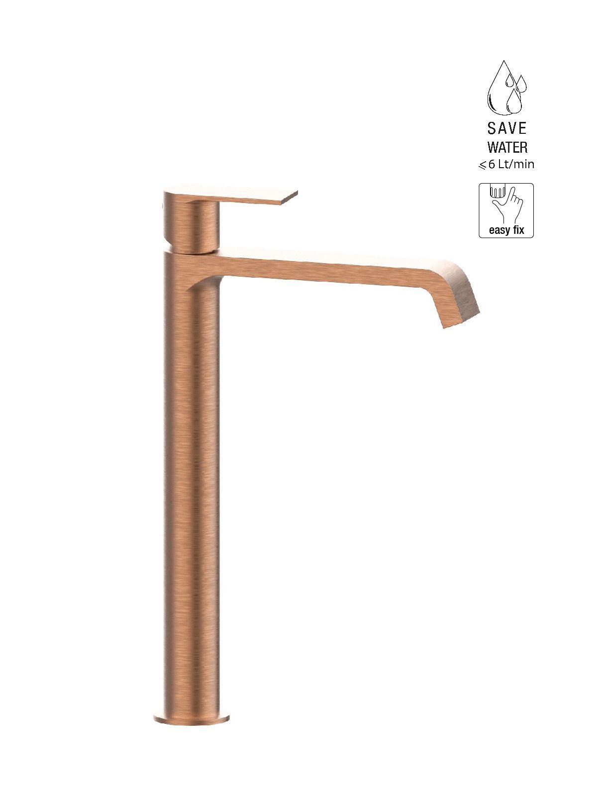 Высокий однорычажный смеситель для раковины с ограничителем расхода Rubinetterie Frattini Птолемей ARCH-00017724 - Вид №3