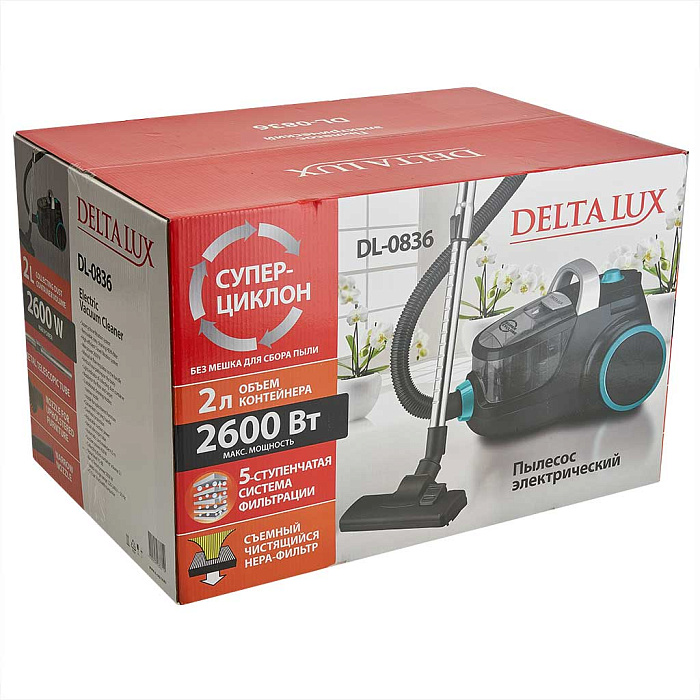 9235508 Пылесос Delta LUX DL-0836 черный STDN-0056598 - Вид №9