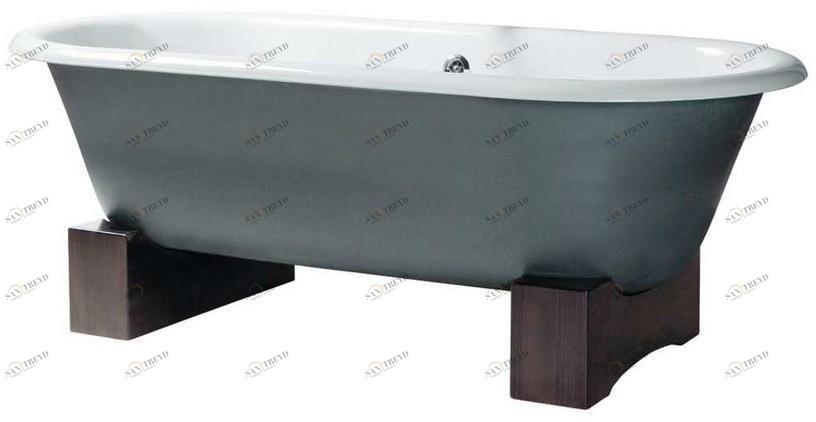 Gentry Home Отдельностоящая чугунная ванна на деревянных ножках Vasche da bagno in ghisa 9153 