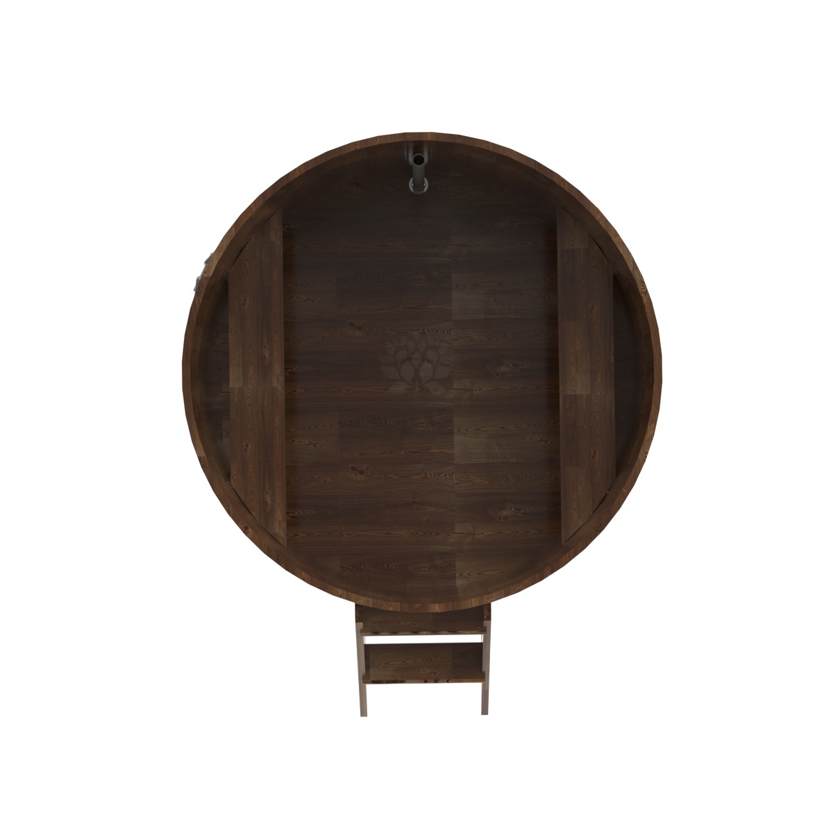 1520 Купель круглая из сращенных ламелей лиственницы d=1,50х1,0 морёная Alyarus  - Вид №4