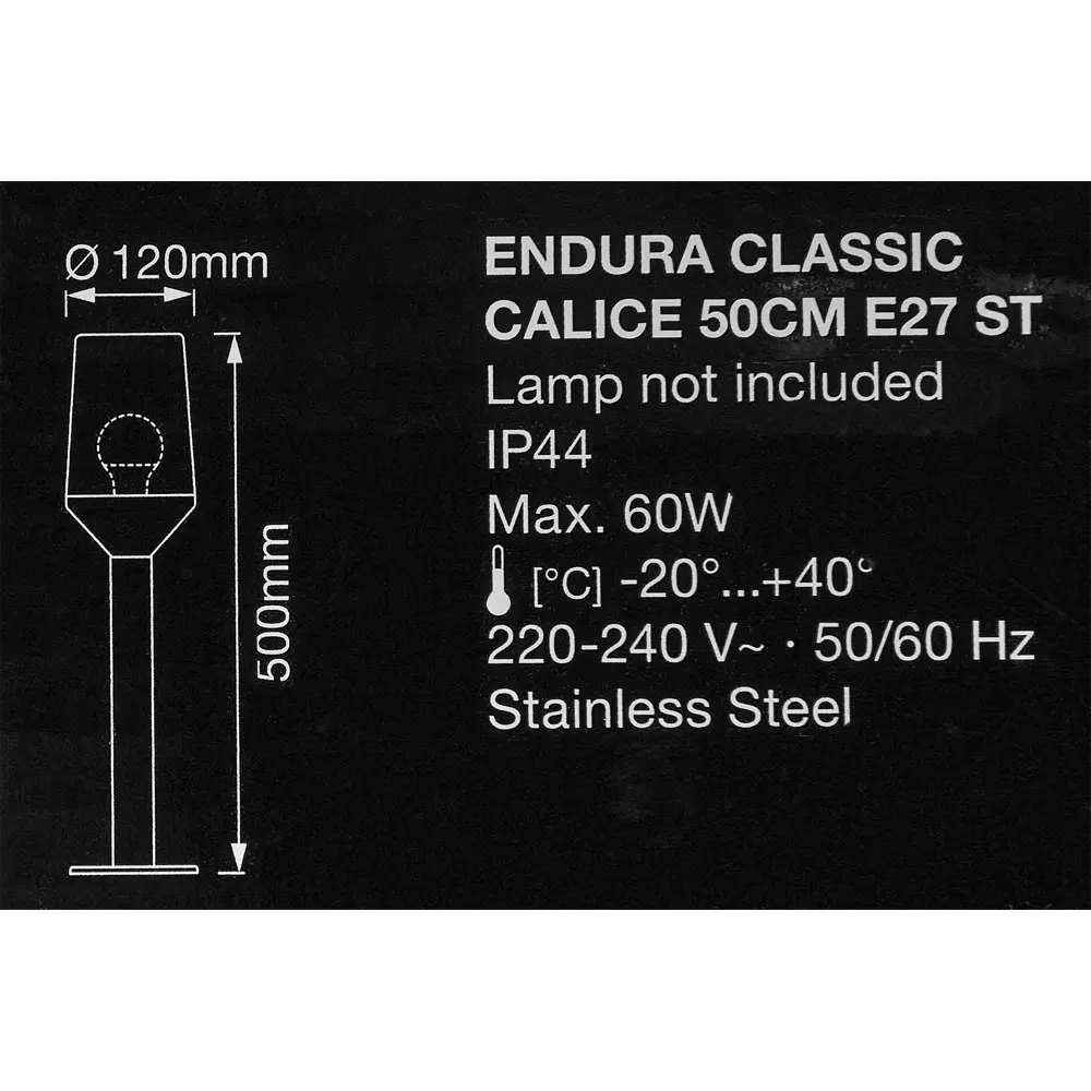 Столб уличный Ledvance «Endura Classic» ST 50 см цвет черно-серебристый STLM-2070957 - Вид №6