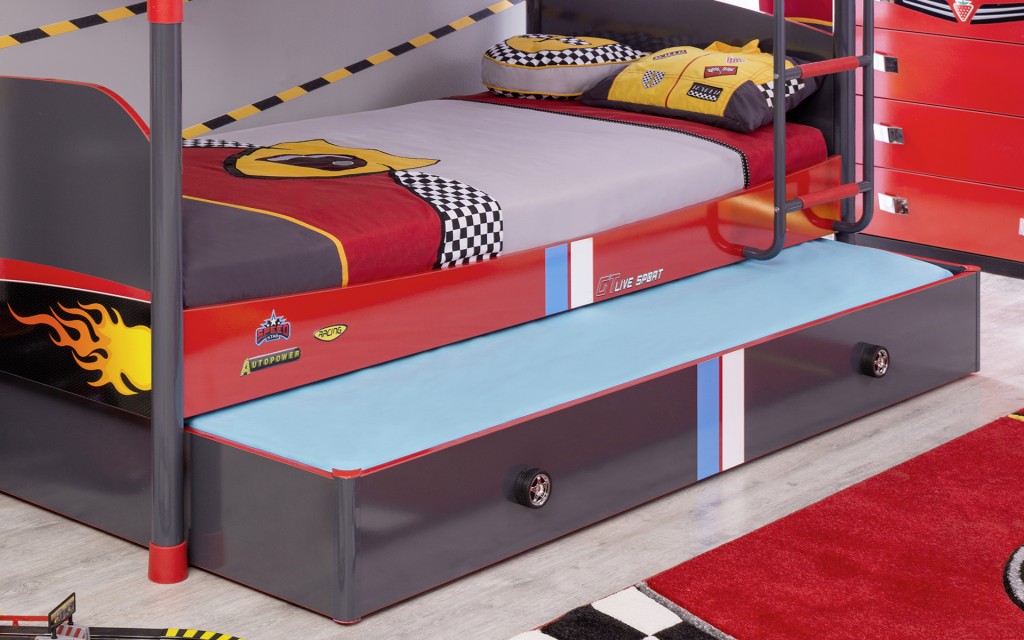 Детская двухъярусная кровать 90х200 см черная Champion Racer CILEK CHAMPION RACER 00-3832152 Черный;красный Santreyd  - Вид №2