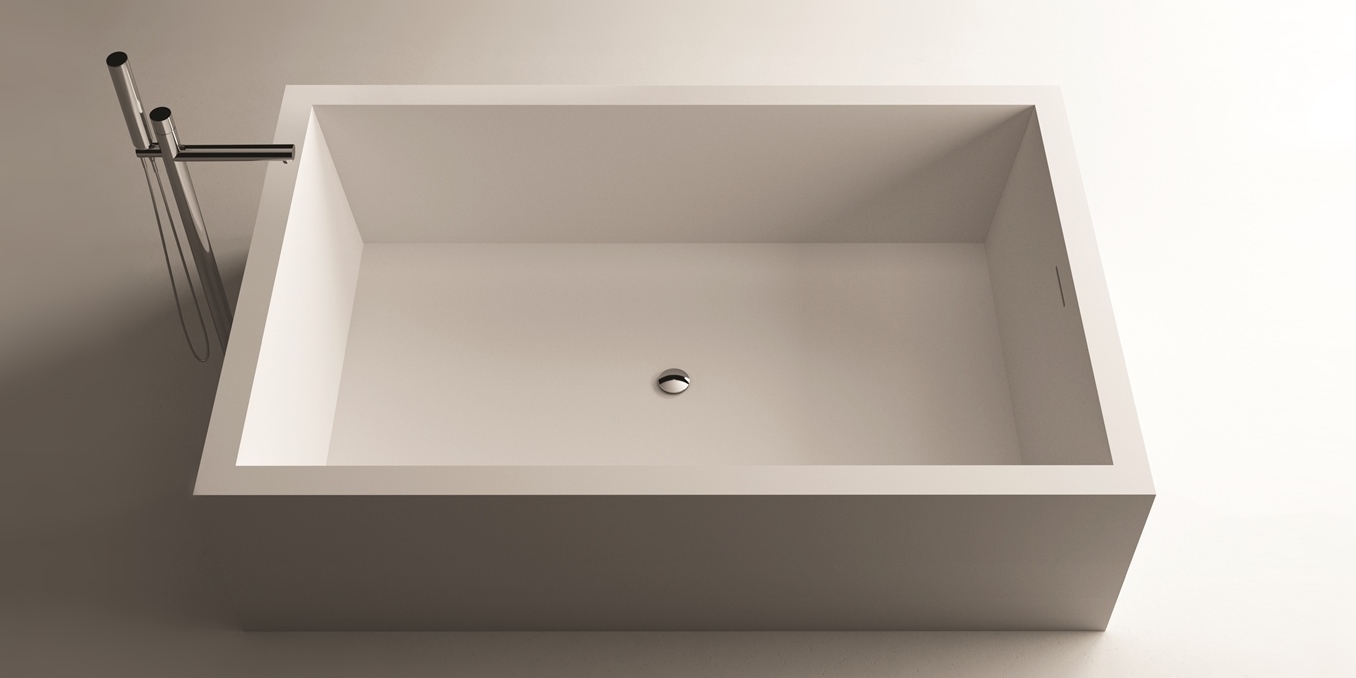 Moma Design Ванна из Corian 1800х1050х500 SQUARE DOUBLE белая TW03011166 - Вид №1