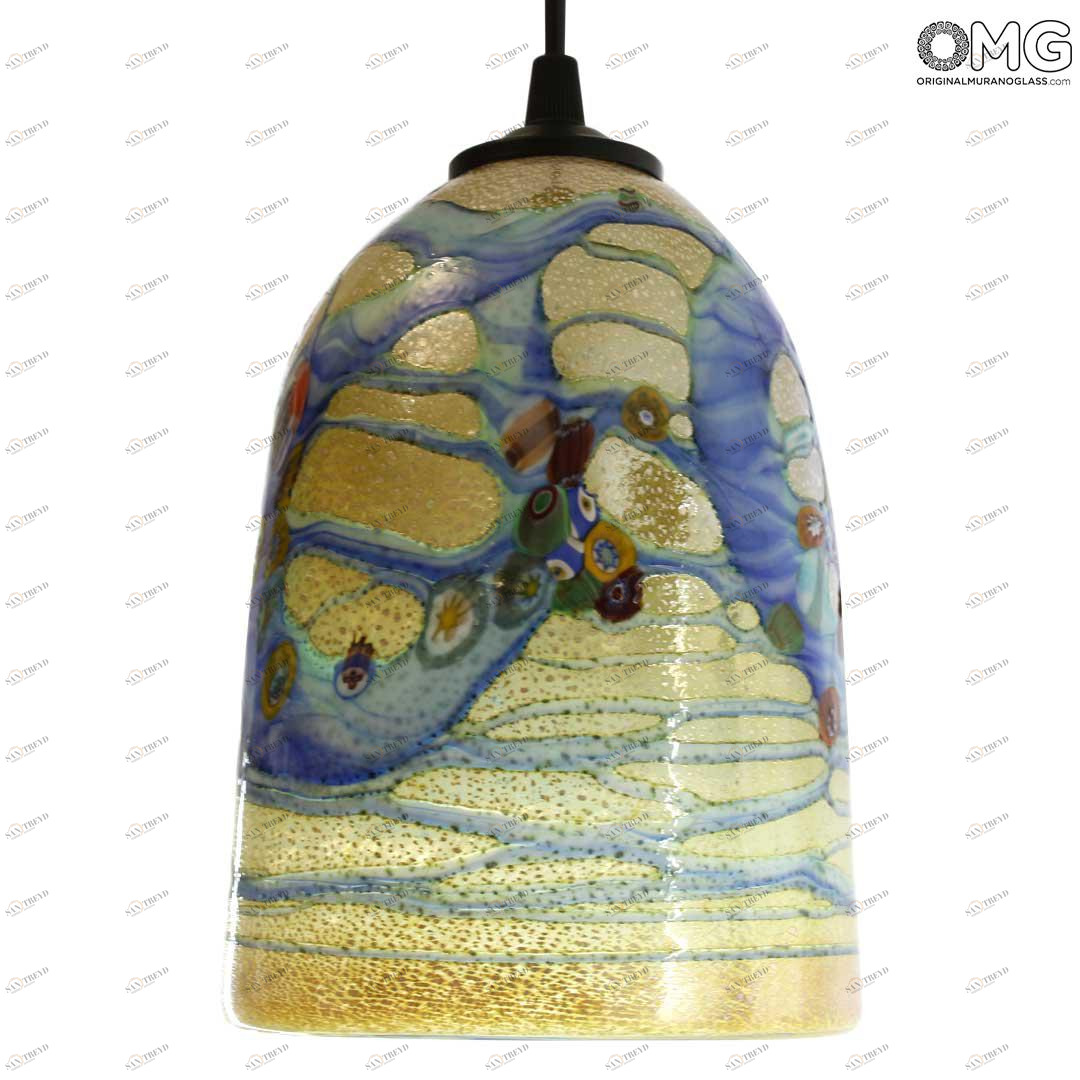 4056 ORIGINALMURANOGLASS Потолочный светильник Фантазия голубой - муранское стекло OMG 12 см 