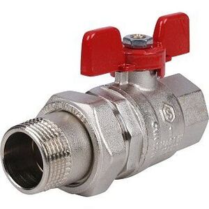 Кран шаровый STOUT ВН 1" с американкой бабочка красная