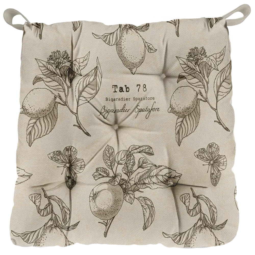 Сидушка с липучками Лимоны 40x35x6 см 82709354 STLM-2062098 LINEN WAY 