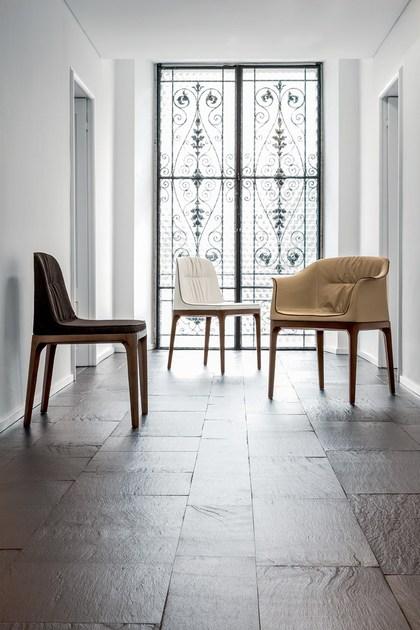 Tonin Casa Мягкое кожаное кресло с подлокотниками Mivida sun-id-1353038 - Вид №2