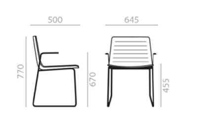 Штабелируемый стул для салазок Andreu World Flex Chair ARCH-00141604 - Вид №4