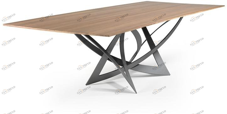 Reflex Прямоугольный обеденный стол из нержавеющей стали и дерева Infinito sun-id-1486796