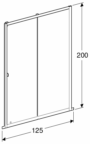 4981036165 IDO Showerama 8-1 раздвижная дверь, Матовый профиль / матовое стекло, 1650 мм  - Вид №4