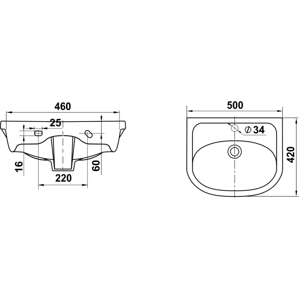 Раковина Керамин Сити встраиваемая 50 см 82289047 STLM-2064740 - Вид №3