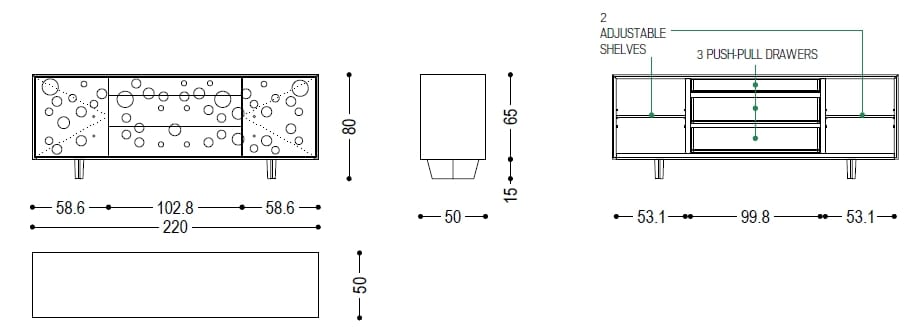 Шкаф из массива дерева с распашными дверцами и ящиками Riva 1920 Move ARCH-00034023 - Вид №5