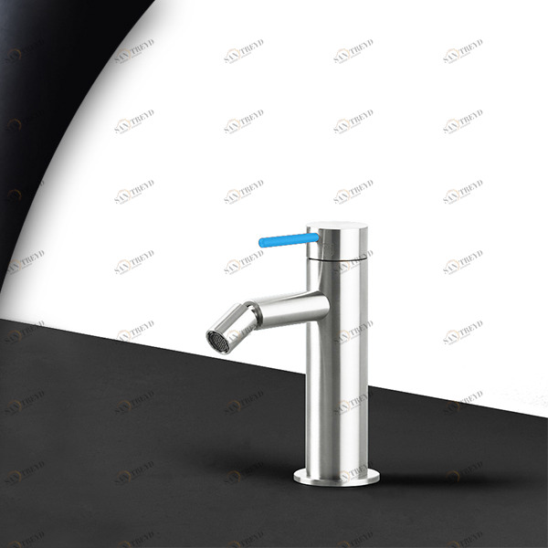 Смеситель для биде сталь глянцевая с синей ручкой Toki Radomonte TKI4LCIL16