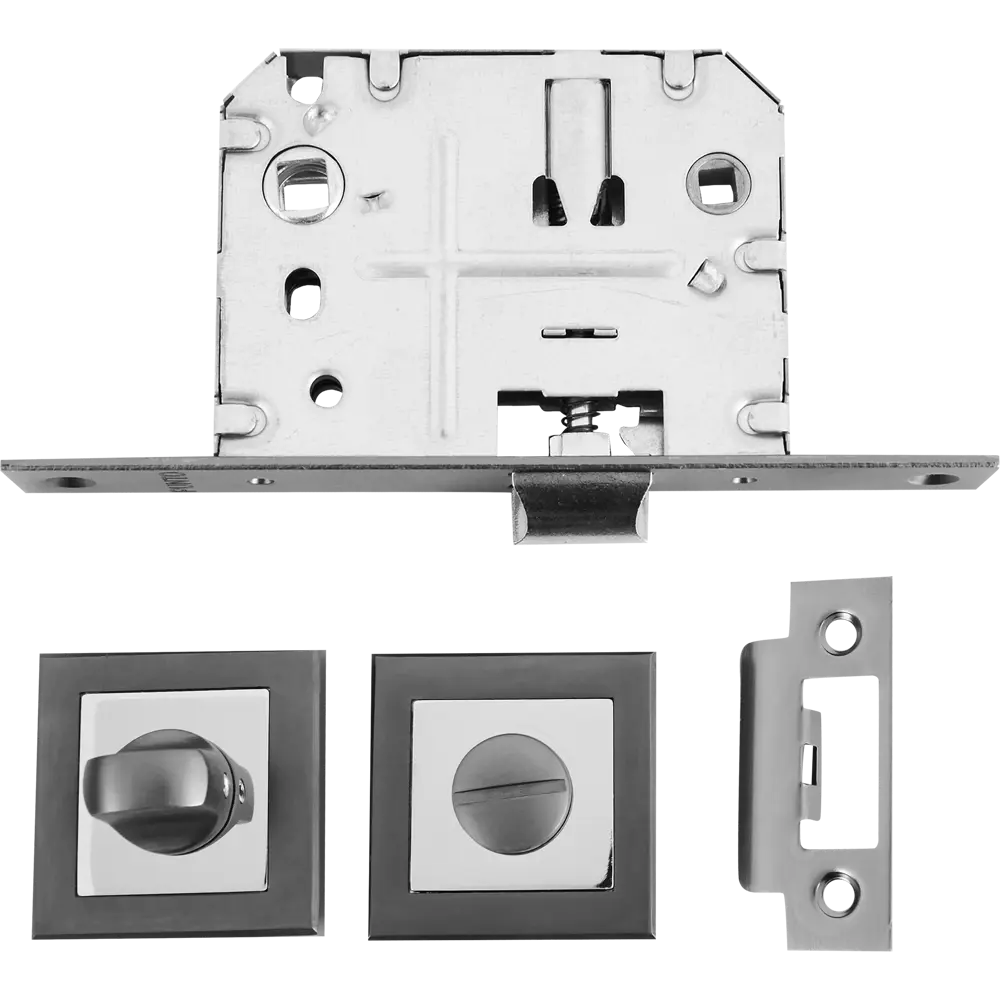 Дверные ручки Punto Navy с запиранием комплект цвет графит/хром STLM-2158447 - Вид №2