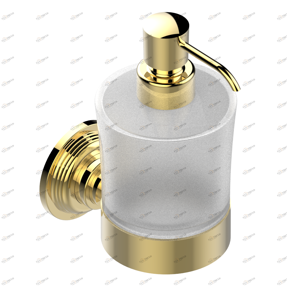 U9K-613 Дозатор для жидкого мыла настенный Thg-paris Grand central с металлическими ручками-крестиками Покрытие PVD золотистый цвет U9K-613 CAT.F