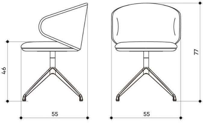 arrmet Вращающееся кресло из ткани с 4 спицами Belle sun-id-1426044 - Вид №3