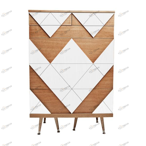 Комод с рисунком белый Big Woo WOODI  00-3965891 Бежевый;белый 