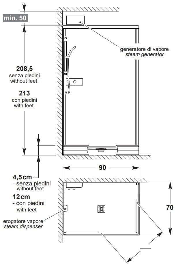 Прямоугольная многофункциональная душевая кабина с раздвижной дверью Kinedo K750 ARCH-00098511 - Вид №3