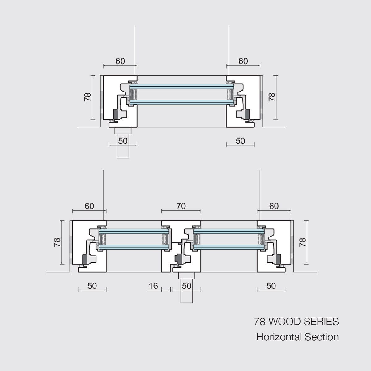 Деревянная распашная оконная дверь с двойным остеклением Carminati Skyline System ARCH-00018422 - Вид №5