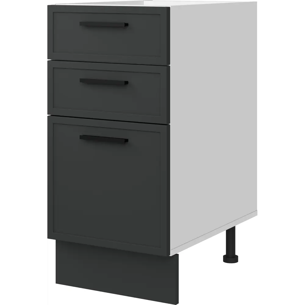 Напольный шкаф 3 ящика Hepo 40x82.5x58 см KONSENSA ЛДСП цвет серый 89436559 STLM-2101076 Неро - Вид №2