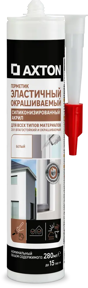 Герметик Axton силакриловый универсальный белый 280 мл для деревянных поверхностей 85272174
