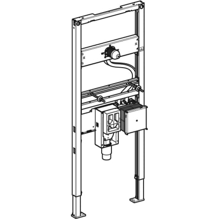 111.561.00.1 Инсталляция Geberit Duofix для раковины, 130 см, электронный встраиваемый в стену смеситель с функциональным блоком для скрытого монтажа, с внутристенным сифоном Geberit  - Вид №1