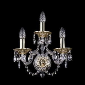 Бра Bohemia Ivele 1600/3/G BOHEMIA IVELE СВЕЧА 079355 Золото;прозрачный
