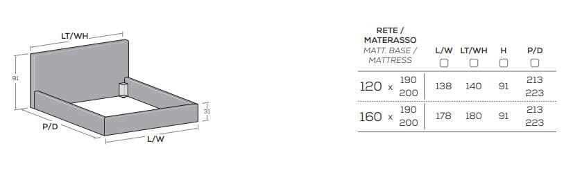 Мягкая двуспальная кровать Nidi WIND ARCH-00102255 - Вид №5