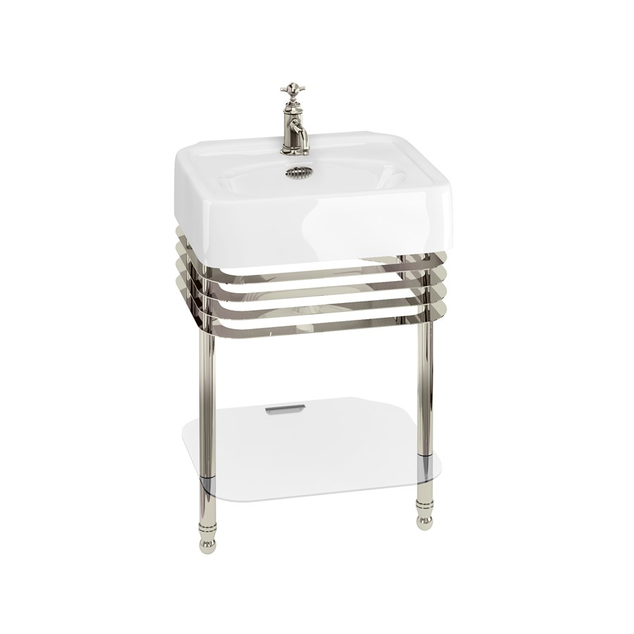 Burlington Arcade Раковина Arcade 600 мм с переливом и подставкой для умывальника с никелевым переливом и подставкой для раковины ARC600 1TH ARC22 